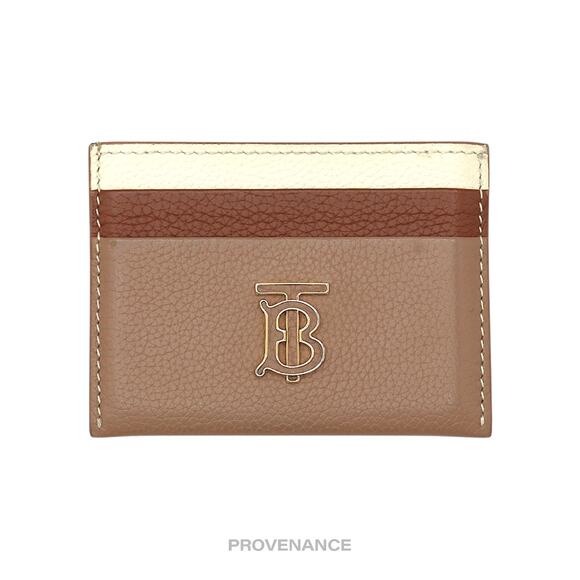🔴 Burberry Card Wallet - TB Monogram Patchwork Leather - Picture 1 of 6